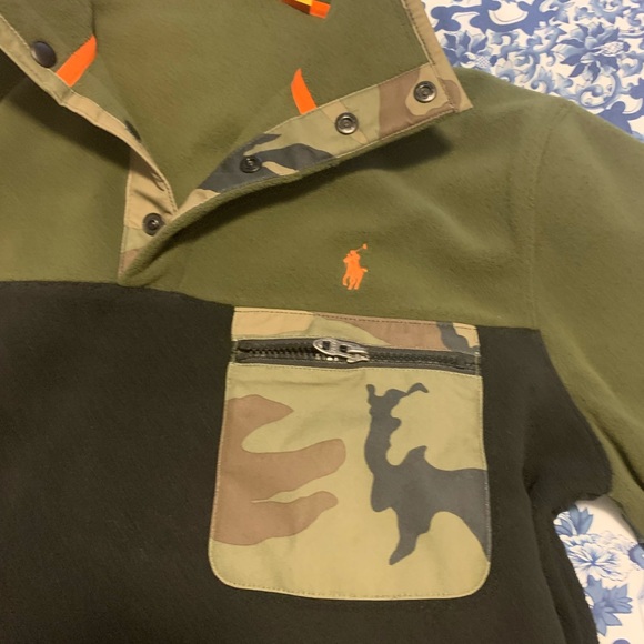 Polo Ralph Lauren fleece size M color green/black/orange NEW - Picture 3 of 8
